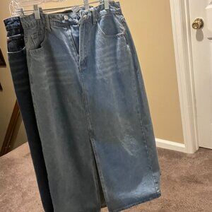jean split skirts